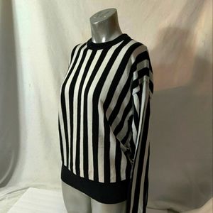 AMI black and white striped sweater size M